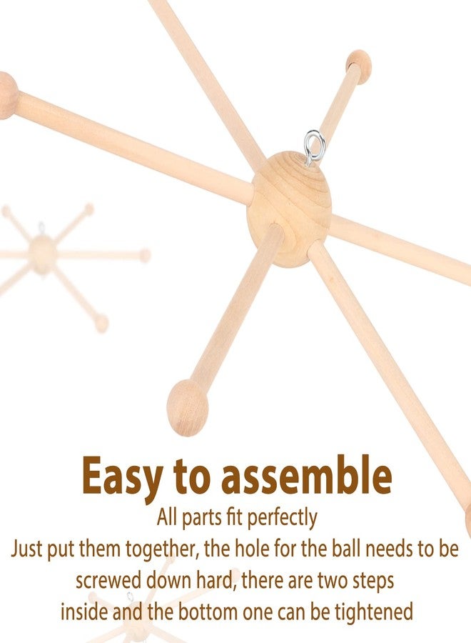Kodrily Wooden Mobile Frame Kit, Sturdy Mobile Hanging Frame Holder, Spherical Six Legs Wooden Mobile Hanger Mobile Arm for DIY Crafts Wind Bells Bed Bell Toys Home Decoration - Image 3